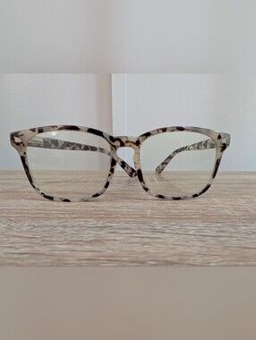 by TIJN - Neutral Tortoiseshell Square Eyeglass Frames (Blue Light Lenses)
